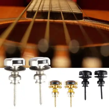 2 buc/Set Curea de Chitara de Blocare Eliberare Rapidă Instala cu Ușurință Compact Metal Guitar Strap Lock Textura Solidă Cuie pentru Instrument 0