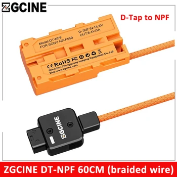 ZGCINE DT-NPF D-Atingeți pentru a NPF Dummy Baterie Cablu 60CM Împletitură de Sârmă DC Coupler Accesoriu pentru Monitoare/ LED/ Microfon 0