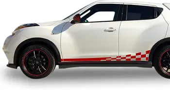 Bule Modele Decal Autocolant Vinil Partea Sport Dungi Compatibil cu Nissan Juke 2010-2017 (ROȘU)