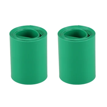 2X 2M 50Mm culoare Verde Inchis PVC Căldură contractibil Folie Pentru 2 X 18650 Baterie 0