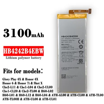3100mAh HB4242B4EBW Acumulator Pentru Huawei Honor 4X 6 7i ShotX H60-L01-L02-L11-L04 che2-L11 Chel-L04 Che2-UL00 Chel-CL20 Baterii 0
