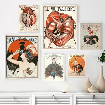 1920 Franța Paris Revista Panza Pictura Arta de Perete Postere si Printuri Retro Ilustrare Imagine Pentru Camera de zi Decor Acasă Cadou 0
