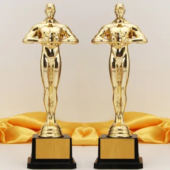 Replica Oscar Premii Trofeu 18cm 21cm 26cm Plastic Mică Statuie de Aur Petrecerea de Sărbători Cadouri Placat cu Aur de Artizanat, Suveniruri 0