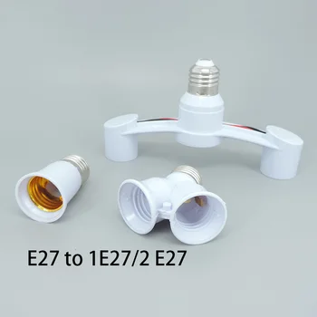 AC E27 la 2 E27 2 In 1 head Extins Becuri cu LED-uri Lampă de putere de bază Titularul Priza Splitter Adaptor acasă Studio Foto P1 0